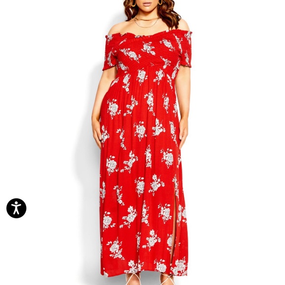 City Chic Dresses & Skirts - City Chic Rose Floral Maxi Dress Size 12